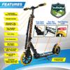 SereneLife Kick Scooter Adult Teenagers Kids- 2 Wheel Kids Scooter with Adjustable T-Bar Handlebar - Alloy Anti-Slip Deck - Portable Folding Scooters for Kids with Carrying Strap - Leopard view 2