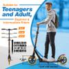 SereneLife Kick Scooter Adult Teenagers Kids- 2 Wheel Kids Scooter with Adjustable T-Bar Handlebar - Alloy Anti-Slip Deck - Portable Folding Scooters for Kids with Carrying Strap - Leopard view 4
