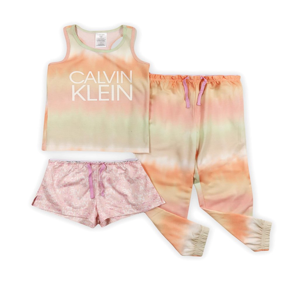 Calvin Klein Girls Sleepwear Tank Top & Pj Shorts & Pajama Pant Sleep Set
