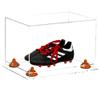 Better Display Cases Acrylic Kids Shoes Display Case - Medium Rectangle Box with Clear Case, Orange Risers and Clear Base 12" x 8.25" x 8" (A004, V41) view 1