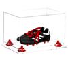 Better Display Cases Acrylic Kids Shoes Display Case - Medium Rectangle Box with Clear Case, Red Risers and Clear Base 12" x 8.25" x 8" (A004, V41) view 1