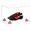 Better Display Cases Acrylic Kids Shoes Display Case - Medium Rectangle Box with Clear Case, Pink Risers and Clear Base 12" x 8.25" x 8" (A004, V41) view 1