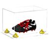 Better Display Cases Acrylic Kids Shoes Display Case - Medium Rectangle Box with Clear Case, Yellow Risers and Clear Base 12" x 8.25" x 8" (A004, V41) view 1