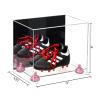 Better Display Cases Acrylic Kids Shoes Display Case - Medium Rectangle Box with Mirror Case, Pink Risers and Clear Base 12" x 8.25" x 8" (A004, V41) view 2