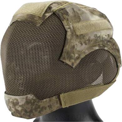 Evike Airsoft - Matrix Striker Headpro Full Face Carbon Steel Mesh Face Pro (Color: Arid Camo)