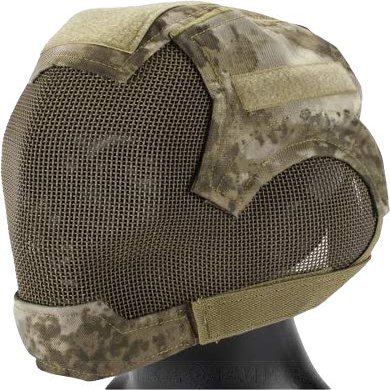 Evike Airsoft - Matrix Striker Headpro Full Face Carbon Steel Mesh Face Pro (Color: Arid Camo)