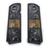 1911 Metal Grips Full Size Government/Commander Ambi Safety Cut - Screws Included - St Juda 1911 Pistol Grips Black Finish view 1