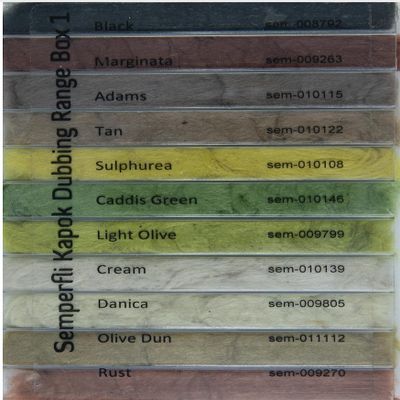 Kapok Dubbing Dispenser Dry Fly Selection