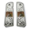 1911 Metal Grips Full Size Government/Commander Ambi Safety Cut - Screws Included - St Juda 1911 Pistol Grips Nickel Plated view 1