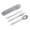 Bentgo Stainless Travel Utensil Set - Reusable 3-Piece Silverware Set with Carrying Case, High-Grade Premium Steel, BPA-Free Case, Eco-Friendly - Ideal for Travel, Camping, and Office Use (Gray) view 1