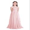 Loyan Girls Sleeveless Halter Lace Chiffon Flower Girl Bridesmaid Dress for Pageant Wedding Party Pearl Pink 10 view 1