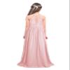 Loyan Girls Sleeveless Halter Lace Chiffon Flower Girl Bridesmaid Dress for Pageant Wedding Party Pearl Pink 10 view 2