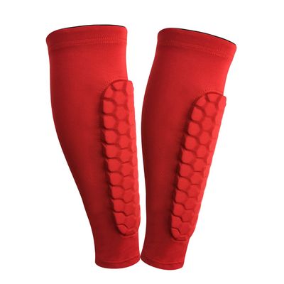 ESGTON Soccer Shin Guards for Youth Adult, Protective Gear Shin Brace Support for Football Basketball Volleyball Soccer Baseball-Red