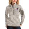 Antigua Women's Oatmeal Buffalo Bills Fortune Half-Zip Pullover Jacket view 1