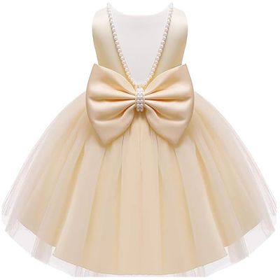 Baby Flower Girl Party Wedding Princess Dress,Sleeveless Floor Length Tutu Tulle Dance Birthday Gown 2t