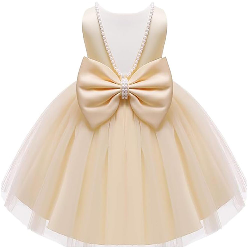 Baby Flower Girl Party Wedding Princess Dress,Sleeveless Floor Length Tutu Tulle Dance Birthday Gown 2t