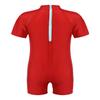 Hansber Kids Boys One Piece Rash Shirts DinosaurShark Cartoon Print Swimsuit Zipper Shorts Swimwear Red 6 view 2