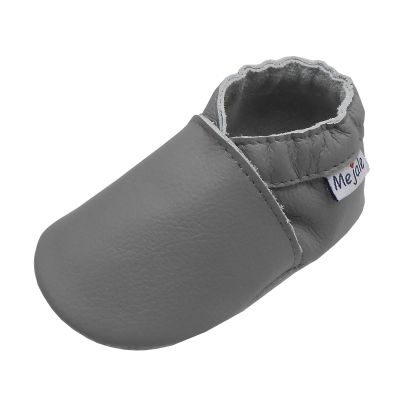 Mejale Baby Newborn Soft Sole Leather Shoes Infant Toddler Crawling Slippers Boys Girls Walking Moccasins(0-6 Months, Light Grey, S)