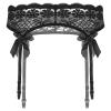 Alvivi Mens Shiny Satin Bowknot Suspender Garter Belt Sissy Sheer Lace Hold-up Stockings Panty Black One Size view 2