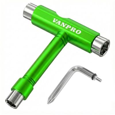 Vanpro skateboard tools skate tool all in oneUsed for installation and maintenance of various skateboards and roller skatesetc.(Snow Green Pack of 1)