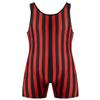 YiZYiF Men's Stripe Printed Body Building Swimsuit Gym Bodywear Man Tight Swimwear Bodysuit Leotards Red&Black XX-Large view 3