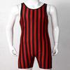 YiZYiF Men's Stripe Printed Body Building Swimsuit Gym Bodywear Man Tight Swimwear Bodysuit Leotards Red&Black XX-Large view 4