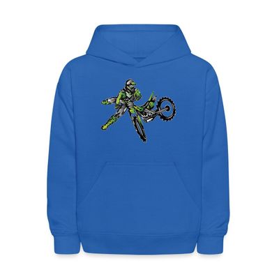 Spreadshirt Freestyle Dirt Bike Kids' Hoodie, L, royal blue