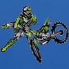 Spreadshirt Freestyle Dirt Bike Kids' Hoodie, L, royal blue view 2
