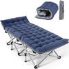 NAIZEA Folding Camping Cot for Adults, Heavy Duty Sleeping Cot with Mattress, Portable Military Cot, Double Layer Oxford Strong Heavy Duty Sleeping Cot, Supports Up to 600-880 lbs view 1