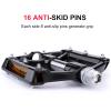 CXWXC Road/MTB Bike Pedals - Aluminum Alloy Bicycle Pedals - Mountain Bike Pedal with Removable Anti-Skid Nails (Black-Gray) view 3