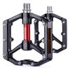 CXWXC Road/MTB Bike Pedals - Aluminum Alloy Bicycle Pedals - Mountain Bike Pedal with Removable Anti-Skid Nails (A: Black-Red) view 1
