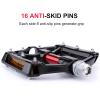 CXWXC Road/MTB Bike Pedals - Aluminum Alloy Bicycle Pedals - Mountain Bike Pedal with Removable Anti-Skid Nails (A: Black-Red) view 3