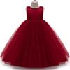 Baby Girl Red Dress,Party Christmas Earster Wedding Flower Sleeveless Floor Length Tutu Tulle Dance Birthday Gown 2t view 4