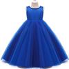 Toddler Girl Birthday Dress Blue, Flower Party Wedding Christmas Earster Sleeveless Floor Length Tutu Tulle Dance Gown 4 Year Old view 2
