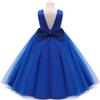 Toddler Girl Birthday Dress Blue, Flower Party Wedding Christmas Earster Sleeveless Floor Length Tutu Tulle Dance Gown 4 Year Old view 3