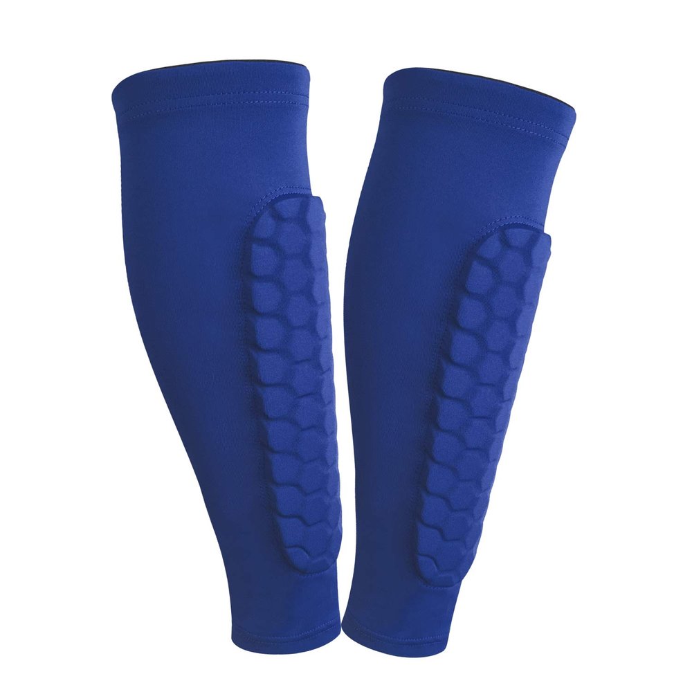 ESGTON Soccer Shin Guards for Youth Adult, Protective Gear Shin Brace Support for Football Basketball Volleyball Soccer Baseball-Blue