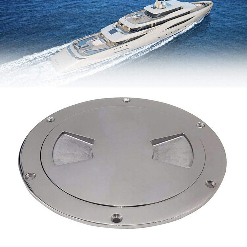 DYRABREST 6 inch Deck Plate Inspection Hatch Cover Stainless Steel Boat Marine Out Deck Plate Inspection Access Hatch Cover