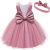 Toddler Flower Girl Wedding Party Dress, Birthday Earster Sleeveless Floor Length Tutu Tulle Dance Gown 6 7 Year Old view 1