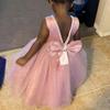 Toddler Flower Girl Wedding Party Dress, Birthday Earster Sleeveless Floor Length Tutu Tulle Dance Gown 6 7 Year Old view 3