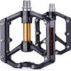 CXWXC Road/MTB Bike Pedals - Aluminum Alloy Bicycle Pedals - Mountain Bike Pedal with Removable Anti-Skid Nails (Black-Orange) view 1