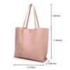 Dreubea Women's Soft Faux Leather Tote Shoulder Bag from, Big Capacity Tassel Handbag White-cro view 2