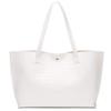 Dreubea Women's Soft Faux Leather Tote Shoulder Bag from, Big Capacity Tassel Handbag White-cro view 4