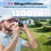 MOESAPU Range Finder Golf with Slope, 1200yd Laser Range Finder with Tripod Mount Hole, 7X Magnification Flag Lock Locking Vibration for Hunting, Distance Measurment Rangefinder Accessories, White view 3