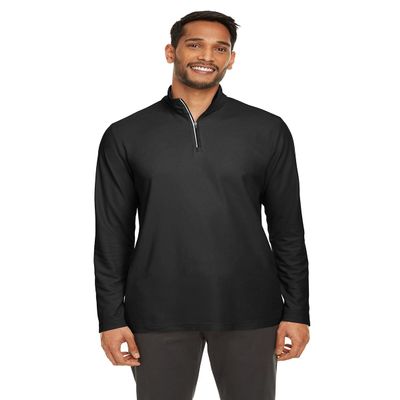Core 365 Men's Fusion ChromaSoft Pique Quarter-Zip 5XL Black