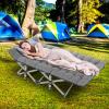 LILYPELLE Folding Camping Cot, Extra Wide Heavy Duty Sleeping Cots with Carry Bag, Double Layer Oxford Portable Travel Camp Cots for Home, Office Nap and Outdoor Beach view 2