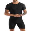 Loodgao Men's One Piece Tank Leotard Biketard Short Sleeve Stretch Wrestling Singlet Bodysuit Gym Jumpsuit Underwear Zipper Black Large view 3