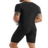 Loodgao Men's One Piece Tank Leotard Biketard Short Sleeve Stretch Wrestling Singlet Bodysuit Gym Jumpsuit Underwear Zipper Black Large view 4