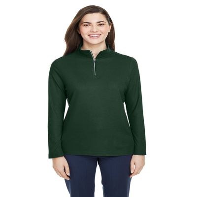 Core 365 Ladies' Fusion ChromaSoft Pique Quarter-Zip 3XL Forest
