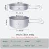 Boundless Voyage Titanium 2-Piece Pot and Pan Set 1000ml+500ml Folding Handle for Outdoor Camping Cooking Hiking Backpacking Portable Tableware Cookware view 3