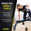 ZIVA Performance Flat Weight Utility Bench for Strength Training, Abdominal Workout  600 lbs Capacity, 89mm Steel Tubing, High Density PU Foam Padding, Compact Design (Dim. 41x85x146 cm., 19kg) view 3